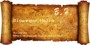 Biswanger Hella névjegykártya